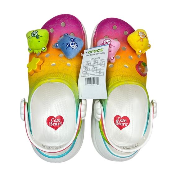 Crocs Classic Crush Clog Care Bears 'Rainbow' M Size 6/W Size 8 (210103-100) - Picture 7 of 9